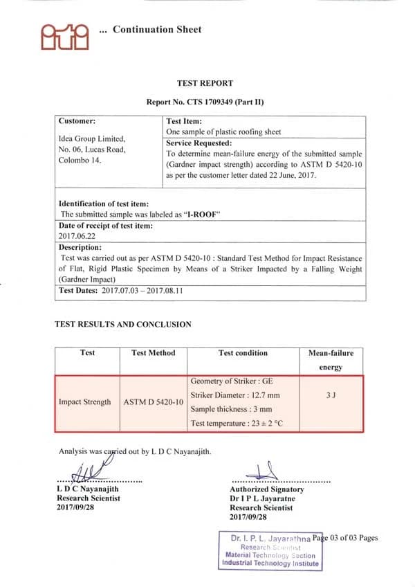 Impact Strength Test